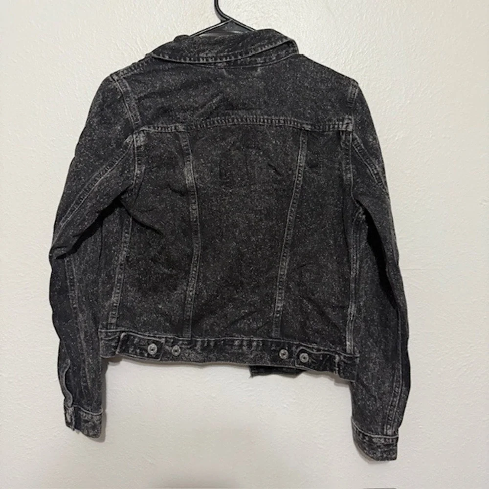 Levis Women's Black Acid Wash Denim Original Trucker Jacket Y2K 90s Grunge